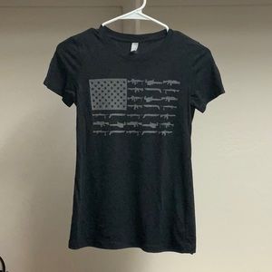 Gun American flag t shirt
